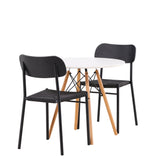 Jídelní stůl Danburi – Woodlook / Woodlook MDF + Jídelní židle Polly – Černá / Černá _2