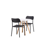 Jídelní stůl Danburi – Woodlook / Woodlook MDF + Jídelní židle Polly – Černá / Černá _2