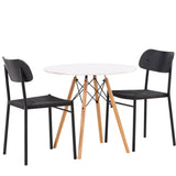 Jídelní stůl Danburi – Woodlook / Woodlook MDF + Jídelní židle Polly – Černá / Černá _2