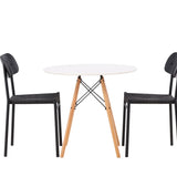 Jídelní stůl Danburi – Woodlook / Woodlook MDF + Jídelní židle Polly – Černá / Černá _2
