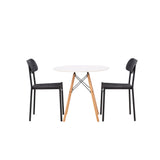 Jídelní stůl Danburi – Woodlook / Woodlook MDF + Jídelní židle Polly – Černá / Černá _2
