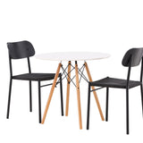 Jídelní stůl Danburi – Woodlook / Woodlook MDF + Jídelní židle Polly – Černá / Černá _2
