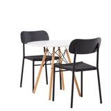 Jídelní stůl Danburi – Woodlook / Woodlook MDF + Jídelní židle Polly – Černá / Černá _2