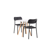 Jídelní stůl Danburi – Woodlook / Woodlook MDF + Jídelní židle Polly – Černá / Černá _2