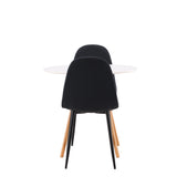 Jídelní stůl Danburi – Woodlook / Woodlook MDF + Jídelní židle Polar – černé nohy – černá látka _2