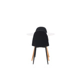 Jídelní stůl Danburi – Woodlook / Woodlook MDF + Jídelní židle Polar – černé nohy – černá látka _2