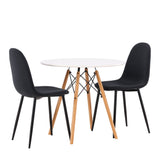 Jídelní stůl Danburi – Woodlook / Woodlook MDF + Jídelní židle Polar – černé nohy – černá látka _2