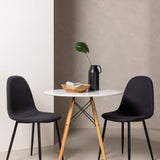 Jídelní stůl Danburi – Woodlook / Woodlook MDF + Jídelní židle Polar – černé nohy – černá látka _2