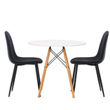 Jídelní stůl Danburi – Woodlook / Woodlook MDF + Jídelní židle Polar – černé nohy – černá látka _2
