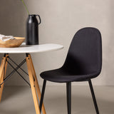 Jídelní stůl Danburi – Woodlook / Woodlook MDF + Jídelní židle Polar – černé nohy – černá látka _2