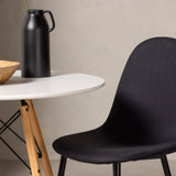 Jídelní stůl Danburi – Woodlook / Woodlook MDF + Jídelní židle Polar – černé nohy – černá látka _2