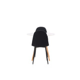 Jídelní stůl Danburi – Woodlook / Woodlook MDF + Jídelní židle Polar – černé nohy – černá látka _2