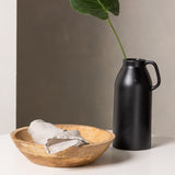 Jídelní stůl Danburi – Woodlook / Woodlook MDF + Jídelní židle Polar – černé nohy – černá látka _2