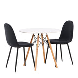 Jídelní stůl Danburi – Woodlook / Woodlook MDF + Jídelní židle Polar – černé nohy – černá látka _2