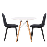 Jídelní stůl Danburi – Woodlook / Woodlook MDF + Jídelní židle Polar – černé nohy – černá látka _2