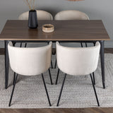 Jídelní stůl Tempe - černá / ořechová MDF + židle Berit - černá / béžový samet _4