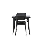 Jídelní stůl Tempe - Černá / Černá MDF + Jídelní židle Polly - Černá / Černá _2