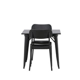 Jídelní stůl Tempe - Černá / Černá MDF + Jídelní židle Polly - Černá / Černá _2