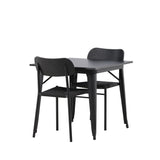 Jídelní stůl Tempe - Černá / Černá MDF + Jídelní židle Polly - Černá / Černá _2