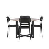 Jídelní stůl Durango – černá / ořechová MDF + jídelní židle Polly – černá / černá _4