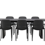 Jídelní stůl Vail – černá / kouřová černá MDF + jídelní židle Baltimore – černá / černý plast _6