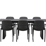 Jídelní stůl Vail – černá / kouřová černá MDF + jídelní židle Baltimore – černá / černý plast _6