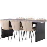 Jídelní stůl Vail - černá / kouřová černá MDF + židle Limhamn Light - černá / béžová samet _6