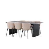 Jídelní stůl Vail – černá / kouřová černá MDF + jídelní židle Modesto – šedá / kouřová černá Boucle _6