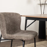 Jídelní stůl Tempe - Černá / Ořech MDF + Jídelní židle Modesto - Béžová / Béžová Boucle _4