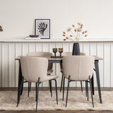 Jídelní stůl Tempe - černá / ořechová MDF + jídelní židle Modesto - šedá / kouřová černá Boucle _4