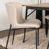 Jídelní stůl Tempe - černá / ořechová MDF + jídelní židle Modesto - šedá / kouřová černá Boucle _4