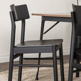 Jídelní stůl Tempe - Černá / Ořech MDF + Jídelní židle Montros - Přírodní / Přírodní kaučukové dřevo _4