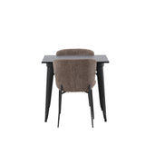 Jídelní stůl Tempe - černá / černá MDF + jídelní židle Modesto - šedá / kouřová černá Boucle _2