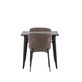Jídelní stůl Tempe - černá / černá MDF + jídelní židle Modesto - šedá / kouřová černá Boucle _2