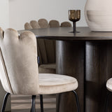 OliviaJídelní stůl-Mocca/MoccaVeneer+LimhamnLightChair-Black/BeigeVelvet_4