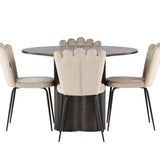 OliviaJídelní stůl-Mocca/MoccaVeneer+LimhamnLightChair-Black/BeigeVelvet_4