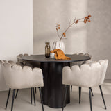 OliviaJídelní stůl-Black/BlackVeneer+LimhamnChair-Black/BeigeVelvet_4
