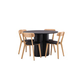 OliviaJídelní stůl-Black/BlackVeneer+SanjosJídelní židle-Oaklook/BlackPU_4