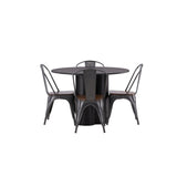 OliviaJídelní stůl-Black/BlackVeneer+TempeJídelní židle-tmavě šedá/tmavěhnědáMDF_4