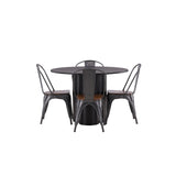 OliviaJídelní stůl-Black/BlackVeneer+TempeJídelní židle-tmavě šedá/tmavěhnědáMDF_4