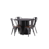 OliviaJídelní stůl-Black/BlackVeneer+TempeJídelní židle-tmavě šedá/tmavěhnědáMDF_4