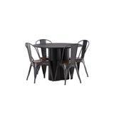 OliviaJídelní stůl-Black/BlackVeneer+TempeJídelní židle-tmavě šedá/tmavěhnědáMDF_4
