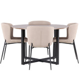 Jídelní stůl Durango - černá / ořechová MDF + jídelní židle Modesto - šedá / kouřová černá Boucle _4