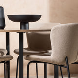 Jídelní stůl Durango - černá / ořechová MDF + jídelní židle Modesto - šedá / kouřová černá Boucle _4