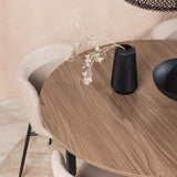 Jídelní stůl Durango - černá / ořechová MDF + jídelní židle Modesto - šedá / kouřová černá Boucle _4