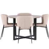 Jídelní stůl Durango - černá / ořechová MDF + jídelní židle Modesto - šedá / kouřová černá Boucle _4