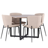 Jídelní stůl Durango - černá / ořechová MDF + jídelní židle Modesto - šedá / kouřová černá Boucle _4