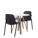 Jídelní stůl Danburi - Woodlook / Woodlook MDF + Baltimore Jídelní židle - černá / černá plast _2