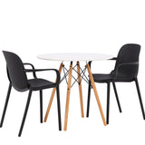 Jídelní stůl Danburi - Woodlook / Woodlook MDF + Baltimore Jídelní židle - černá / černá plast _2