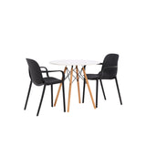 Jídelní stůl Danburi - Woodlook / Woodlook MDF + Baltimore Jídelní židle - černá / černá plast _2